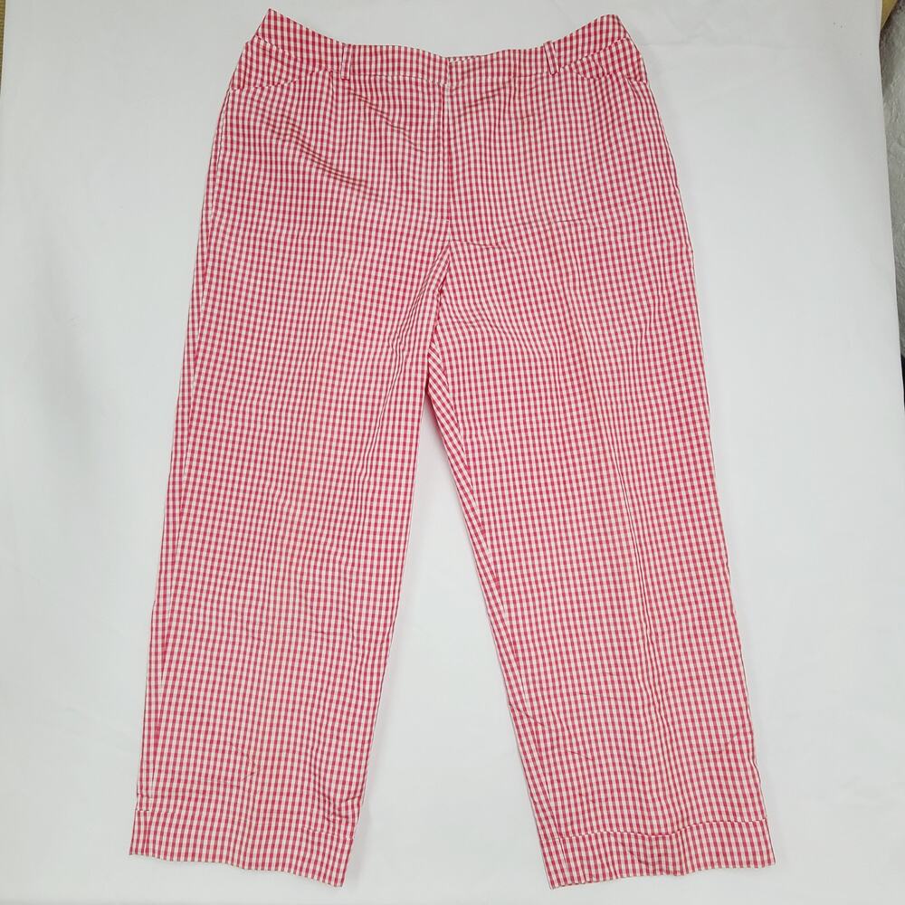 Talbots Red and White Checkered Straight Leg Pants